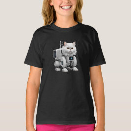 White Persian Robot T-Shirt