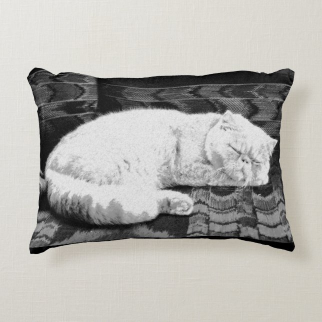 White Persian Sleeping Cat Dekokissen (Vorderseite)