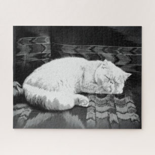 White Persian Sleeping Cat Puzzle