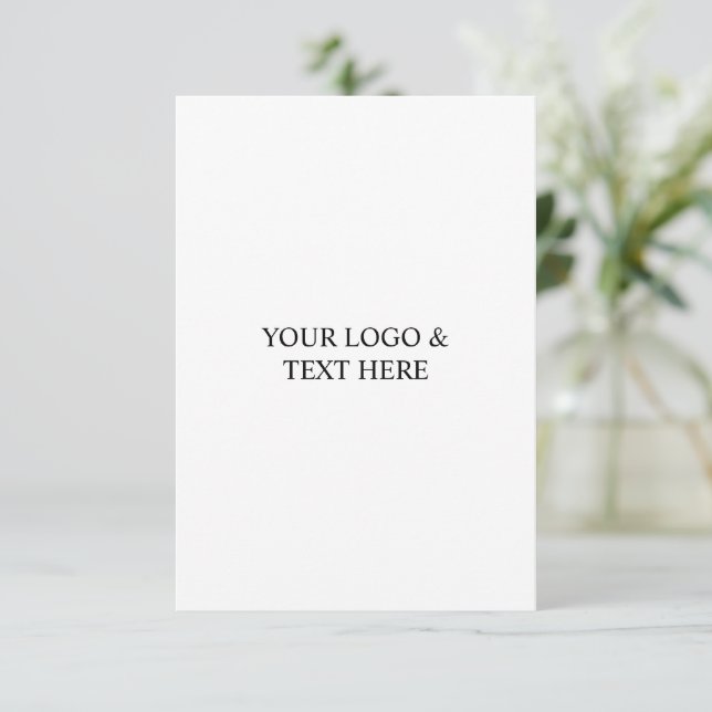 White Personalized – Your Logo & Text Here Begleitkarte (Stehend Vorderseite)