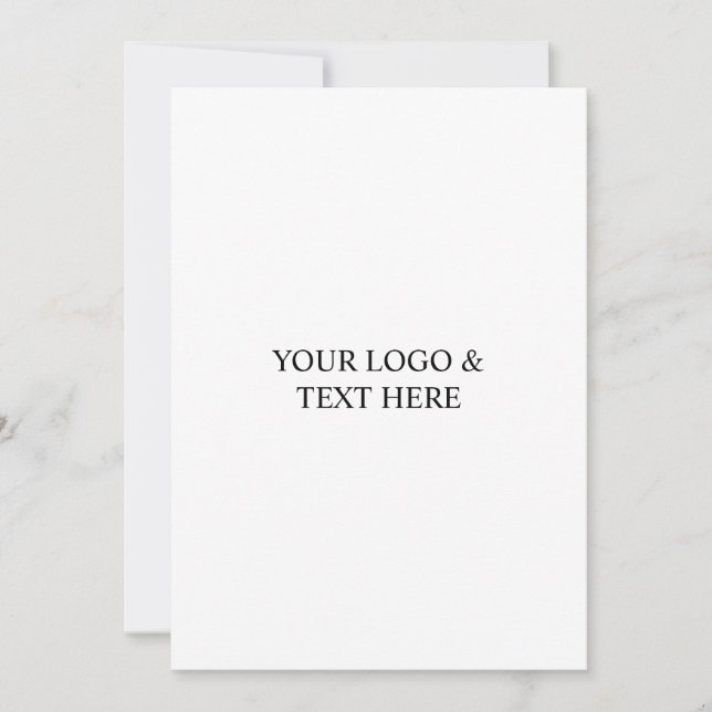 White Personalized – Your Logo & Text Here Dankeskarte (Vorderseite)