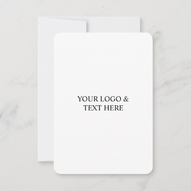 White Personalized – Your Logo & Text Here Dankeskarte (Vorderseite)