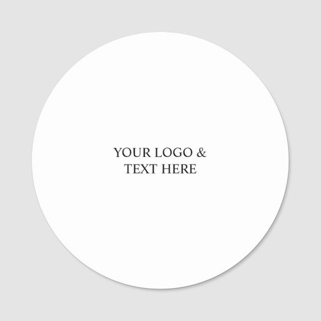 White Personalized – Your Logo & Text Here Namensschild (Vorderseite)