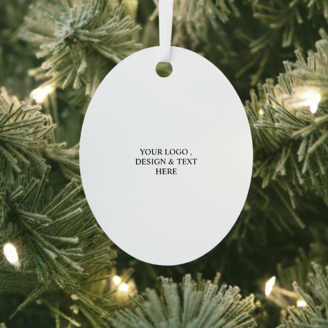 White Personalized – Your Logo & Text Here Ornament Aus Metall (InSitu)