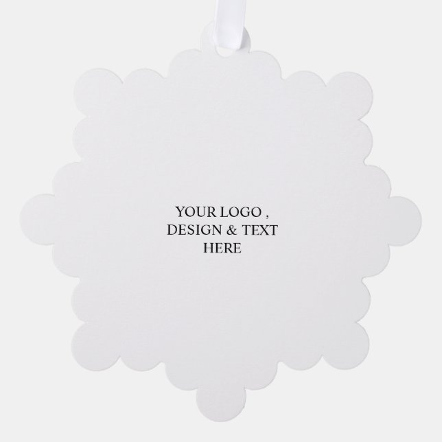 White Personalized – Your Logo & Text Here Ornament Karte (Vorderseite)