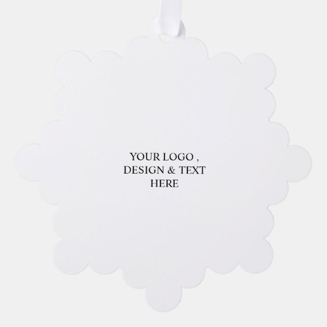 White Personalized – Your Logo & Text Here Ornament Karte (Vorderseite)