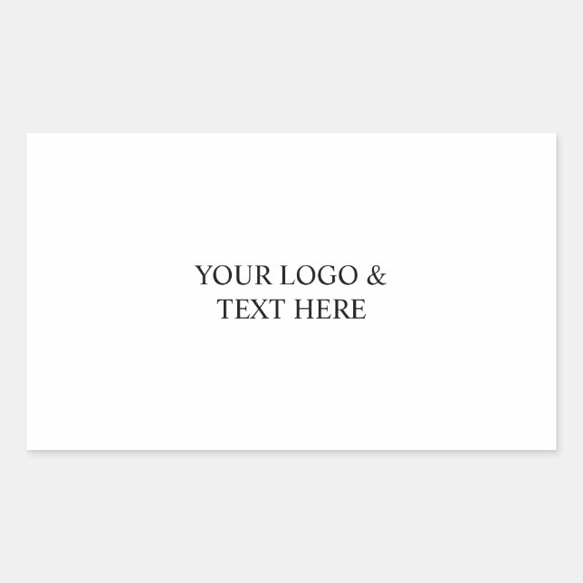 White Personalized – Your Logo & Text Here Rechteckiger Aufkleber (Vorderseite)