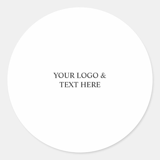 White Personalized – Your Logo & Text Here Runder Aufkleber (Vorderseite)