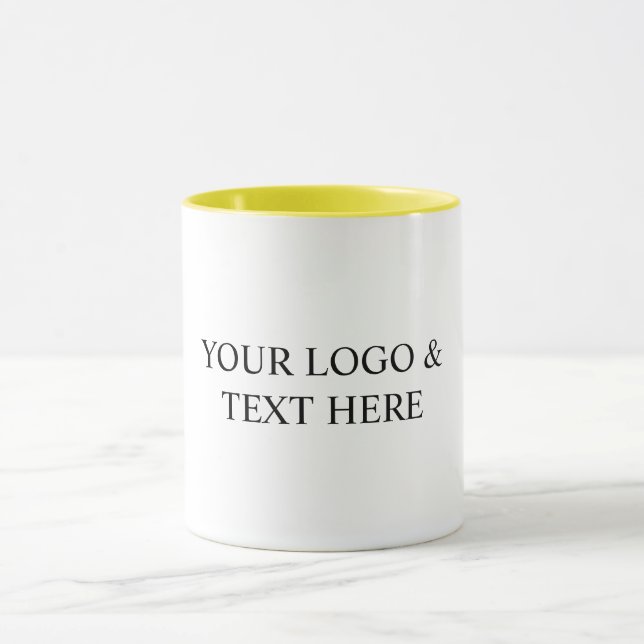 White Personalized – Your Logo & Text Here Tasse (Zentrum)