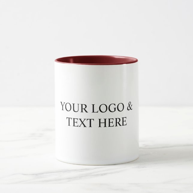 White Personalized – Your Logo & Text Here Tasse (Zentrum)
