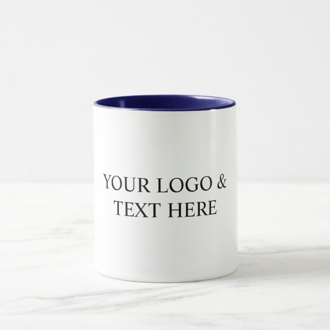 White Personalized – Your Logo & Text Here Tasse (Zentrum)