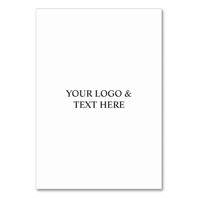 White Personalized – Your Logo & Text Here Tischnummer (Vorderseite)