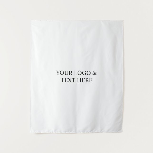 White Personalized – Your Logo & Text Here Wandteppich (Vorderseite)
