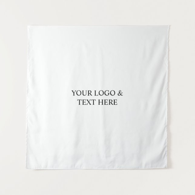 White Personalized – Your Logo & Text Here Wandteppich (Vorderseite)