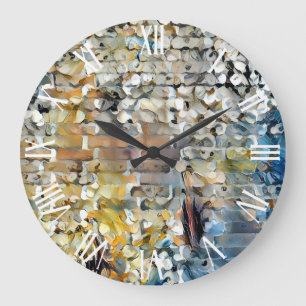 White Petals Wall Art Dream Große Wanduhr