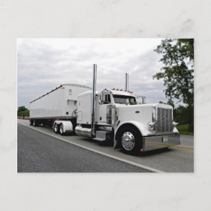 White Peterbilt 379 Postcard Postkarte