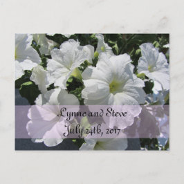White Petunia Save the Date Ankündigungspostkarte