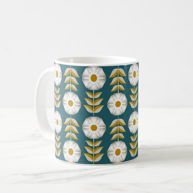 White Petunias Kaffeetasse (Vorderseite Links)