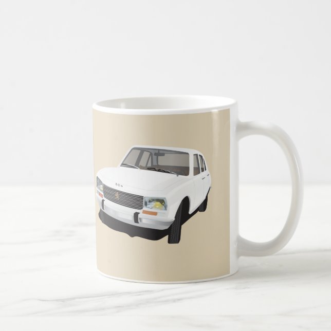 White Peugeot 504 - 2 Bilder - Kaffeetasse (Rechts)