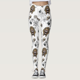 🤍 White Pharaoh Mummy Halloween T-Shirt 🎃 👑 Leggings