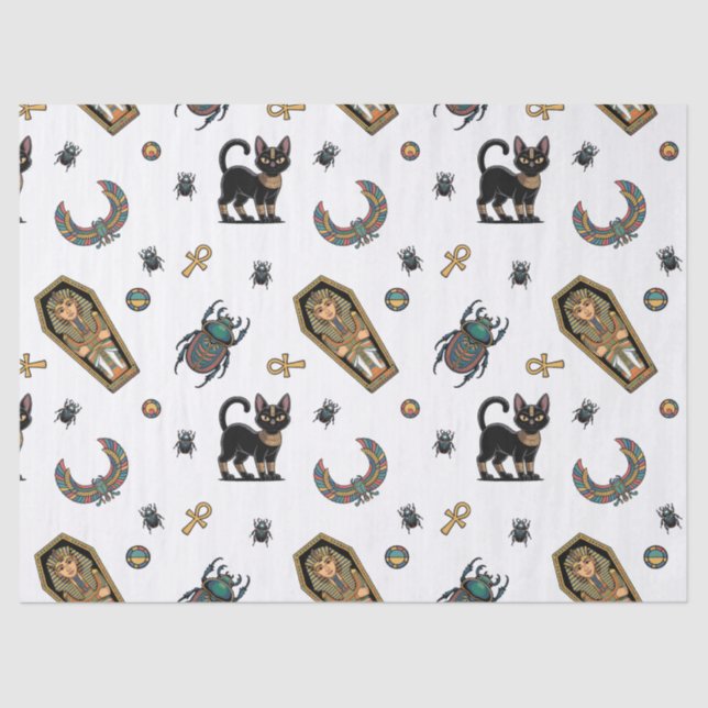 🤍 White Pharaoh Mummy Tissue Paper 🎃 👑 Seidenpapier (Vorderseite)