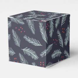 White Pine Boughers Feathers Holly Berries Weihnac Geschenkschachtel