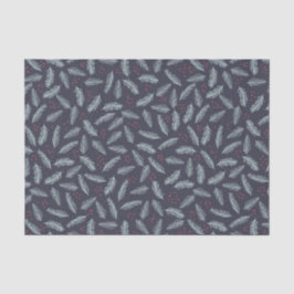 White Pine Boughers Feathers Holly Berries Weihnac Seidenpapier