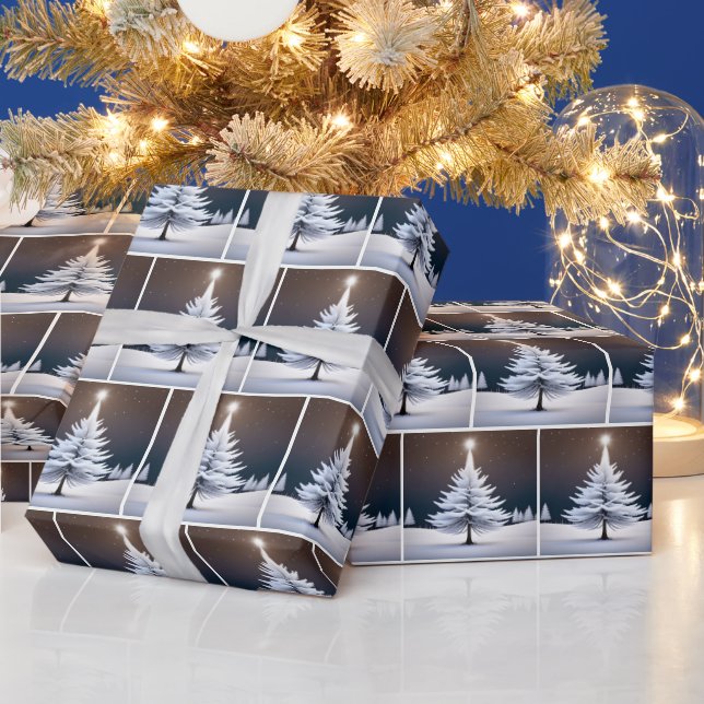 White Pine Tree und Star Geschenkpapier (Feiertage)