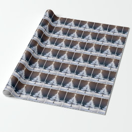 White Pine Tree und Star Geschenkpapier