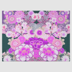 WHITE PINK BLUME Peony, Rose Japanisches Blumenkoh Seidenpapier