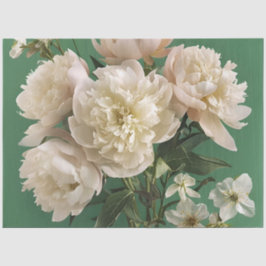  White/ Pink Peonies With Spring Flowers Decoupage Seidenpapier