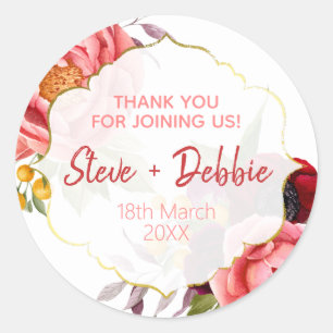 White Pink Vielen Dank für Ihre Hochzeit Lip Balm  Runder Aufkleber