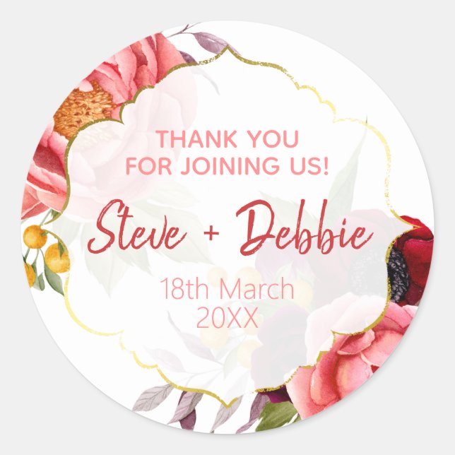 White Pink Vielen Dank für Ihre Hochzeit Lip Balm  Runder Aufkleber (Vorderseite)