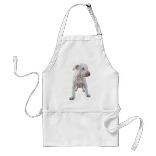 White Pitbull Puppy Schürze