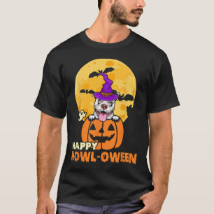 White Pitbull Witch Hund viel Glück Halloween Kost T-Shirt
