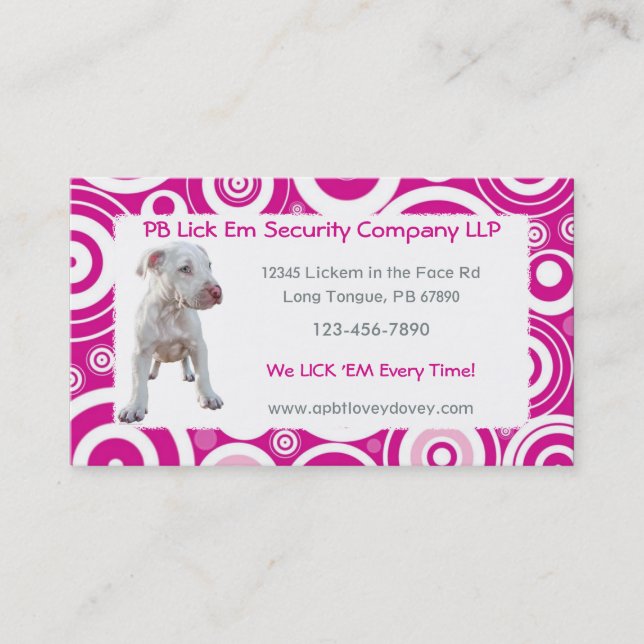 White Pitbuls Puppy Business Cards Visitenkarte (Vorderseite)