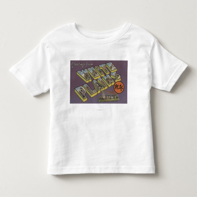 White Plains, New York - große Buchstabe-Szenen Kleinkind T-shirt (Vorderseite)
