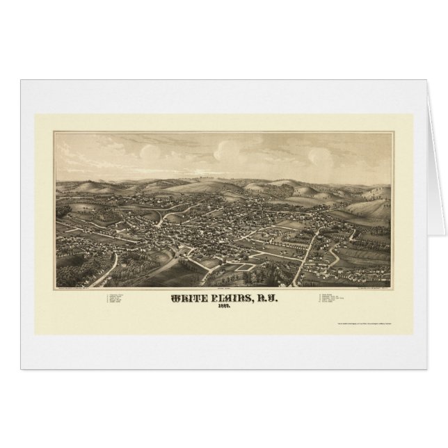 White Plains, NY panoramische Karte - 1887 (Vorderseite (Horizontal))