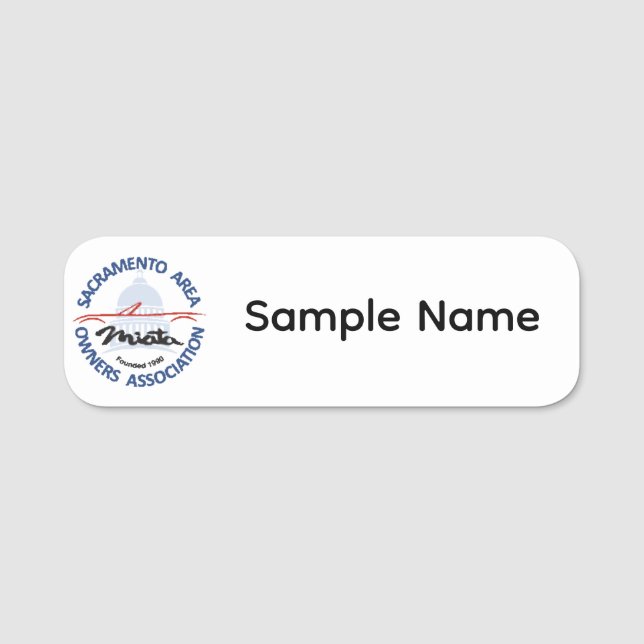 White Plastic SAMOA Name Tag Namensschild (Vorderseite)