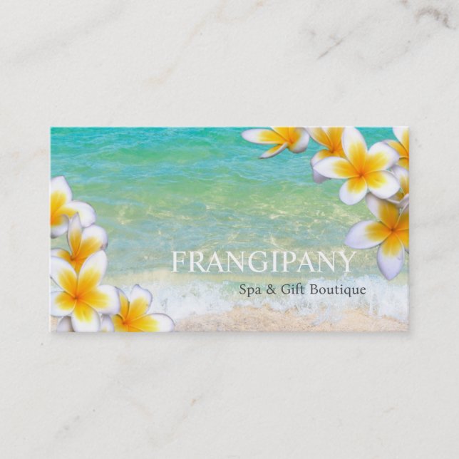 White Plumeria Beach Wellness-Center Resort Boutiq Visitenkarte (Vorderseite)