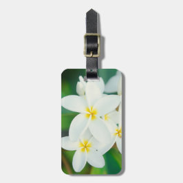 White Plumeria Luggage Tag Gepäckanhänger
