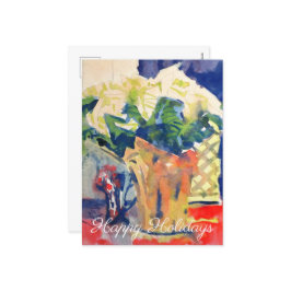 White Poinsettia #181203 Feiertagspostkarte