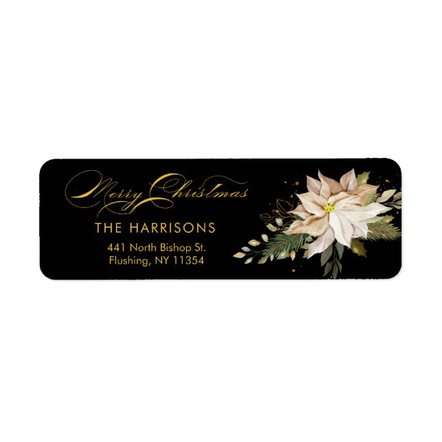 White Poinsettia & Frohe Weihnachtskalligraphie (Vorne)