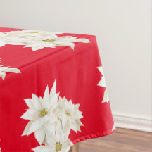 White Poinsettia Tableclout