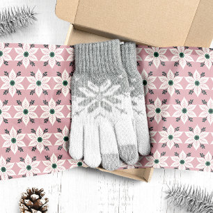 White Poinsettias über Pink Weihnachten Seidenpapier