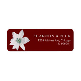 White Pointsetta Weihnachts-Rücksendeadressen-Aufk