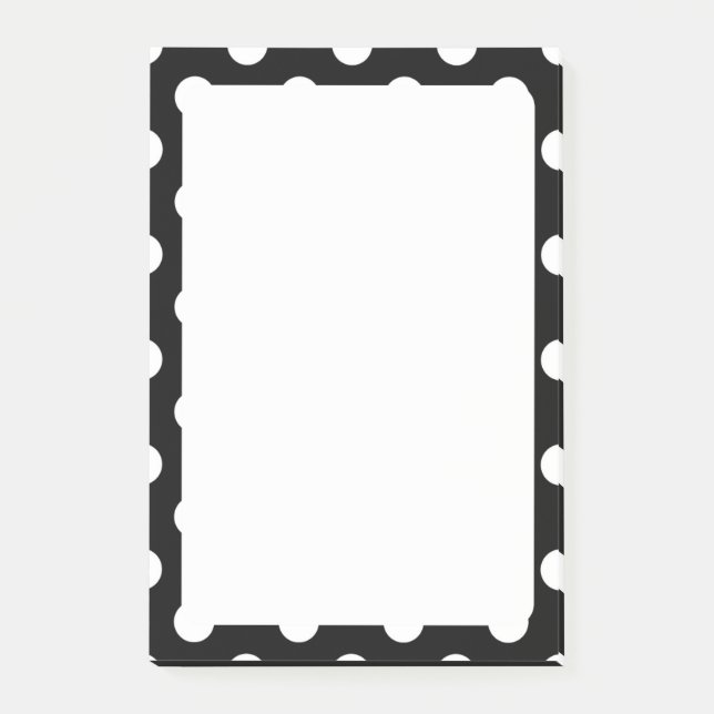 White Poka Dots Post-It® Notes, Post-it Klebezettel (Vorderseite)