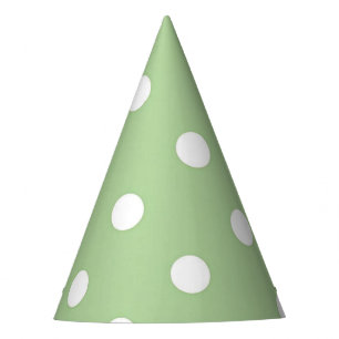 White Polka Dot auf Pastel Green Party Hat Partyhütchen