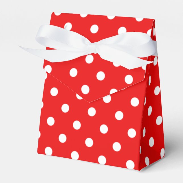 White Polka Dot auf Red Geschenkschachtel (Vorderseite)