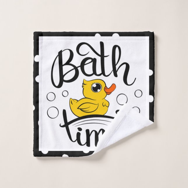 White Polka Dot Bläschen Gelbe Dusche Baderzeit Waschlappen (Waschlappen)